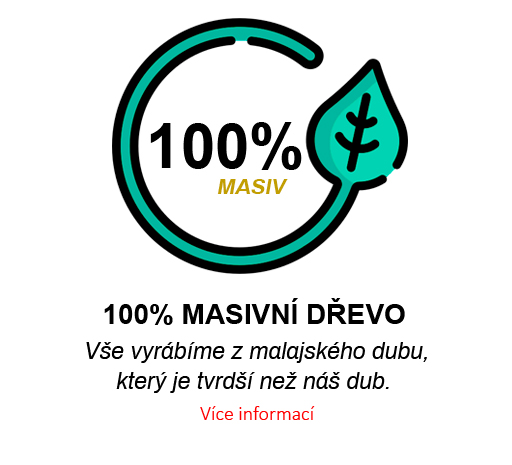 100% malajský dub masiv